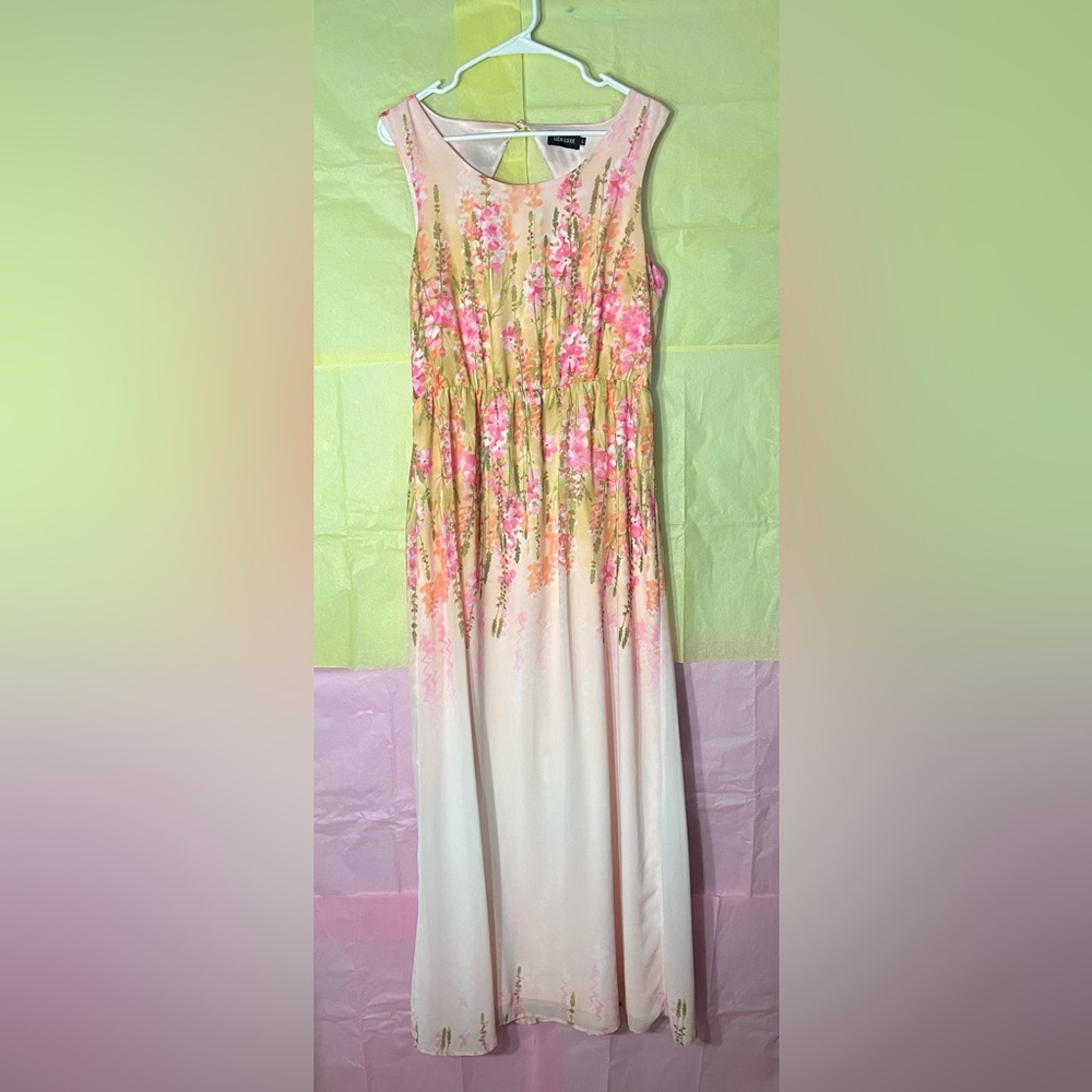 Liza Luxe women light pink floral  Dress size L